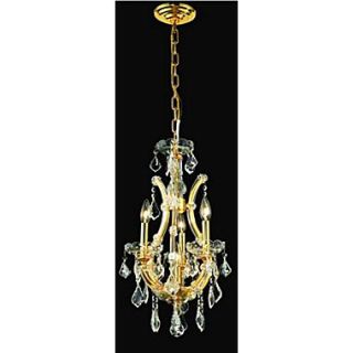 Elegant Lighting Maria Theresa 4 Light Chandelier; Gold / Crystal (Clear) / Spectra Swarovski
