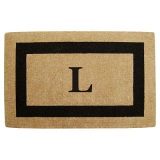 Creative Accents Single Picture Frame Black 30 in. x 48 in. HeavyDuty Coir Monogrammed L Door Mat 02080L