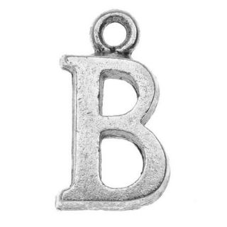 Nunn Design Alphabet Charm, Letter B 14.5mm, 1 Piece, Antiqued Silver