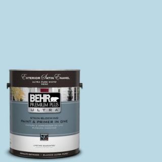 BEHR Premium Plus Ultra 1 gal. #S460 1 Air Blue Satin Enamel Exterior Paint 985001