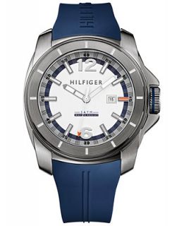 Tommy Hilfiger Mens Navy Silicone Strap Watch 46mm 1791113   Watches