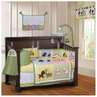 Babyfad Barnyard Farm Neutral Baby 10 Piece Crib Bedding Set