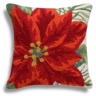 123 Creations Poinsettia Wool Throw Pillow