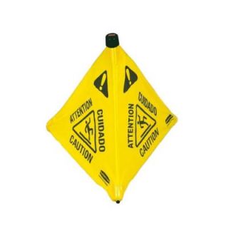 Rubbermaid Commercial Products 30 in. Multi Lingual Caution Wet Floor Pop Up Safety Cone FG9S0100YEL