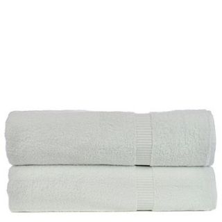 Bare Cotton Luxury Hotel and Spa Turkish Cotton Dobby Border Bath Sheet (Set of 2); White