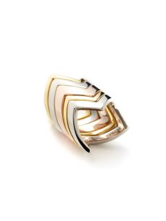 Set of 5 Gold Jagged Stackable Rings by House of Harlow 1960