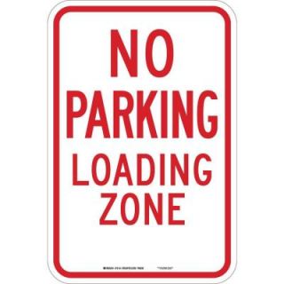 Brady 12 in. x 12 in. B 959 Reflective Aluminum No Parking Traffic Sign 94130