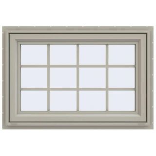 JELD WEN 47.5 in. x 29.5 in. V 4500 Series Awning Vinyl Window with Grids   Tan THDJW143200180