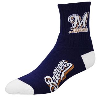 For Bare Feet MLB Logo Quarter Socks   Mens   Baseball   Accessories   Milwaukee Brewers   Navy
