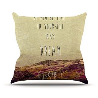 KESS InHouse Believe by Ingrid Beddoes Desert Quote Throw Pillow; 16 H x 16 W x 3 D