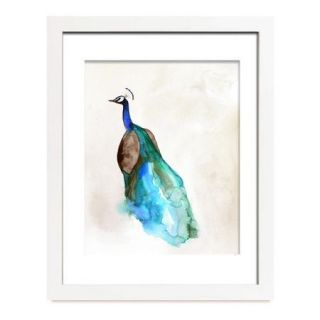 Mai Autumn Peacock by Christine Lindstrom Framed Painting Print in White
