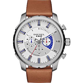Diesel Watches Stronghold Chronograph Leather Watch  Brown