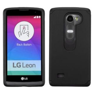 Insten Hard Hybrid Silicone Cover Case For LG Leon   Black