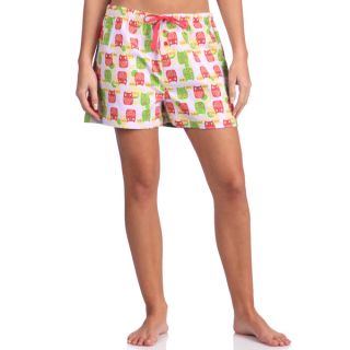 Womens Printed Cotton Flannel Pajama Boxer Shorts   15754262