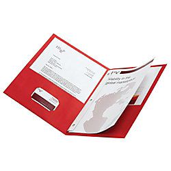 Brand Twin Pocket Portfolios With Fasteners Red Pack Of 10