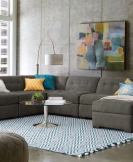 Roxanne Fabric 3 Piece Modular Sectional Sofa (Corner Unit, Armless