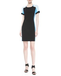 DKNY Short Sleeve Colorblock Sheath Dress