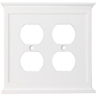 allen + roth 2 Gang White Round Wall Plate