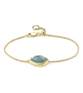 MONICA VINADER   Siren 18ct gold plated vermeil teardrop aquamarine bracelet