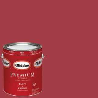 Glidden Premium 1 gal. #HDGR27D Red Rose Bouquet Flat Latex Interior Paint with Primer HDGR27DP 01F