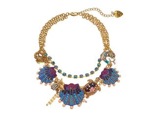 Betsey Johnson Into The Blue Seashell Frontal Necklace