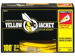 Coleman Cable 02885 100' 12/3 Yellow Jacket® Extension Cord