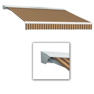 AWNTECH 18 ft. LX Destin Right Motor Retractable Acrylic Awning with Remote/Hood (120 in. Projection) in Brown/Tan DTR18 16 BRNT