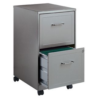 Office Designs Metallic Silver 2 drawer Mobile File Cabinet   13565564