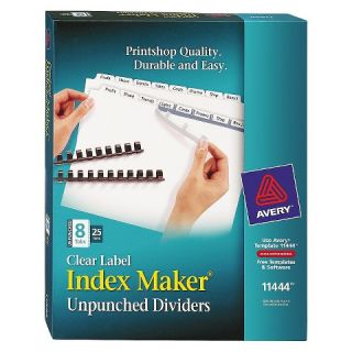 Avery® Index Maker Clear Label Unpunched Divider, 8 Tab, Letter