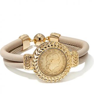 Bellezza Lira Coin Bronze and Leather Cord Bracelet   7680512