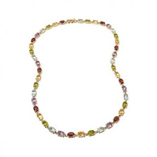 Technibond® 39.25ct Oval Multigemstone 18" Link Necklace   7703035