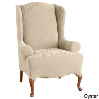 Sure Fit Stretch Jacquard Damask Wing Chair Slipcover   17409932