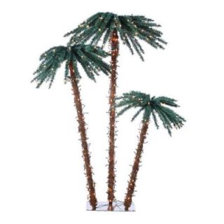 STERLING 3.5 ft., 5 ft. and 6 ft. Pre Lit Palm Artificial Christmas Tree with Clear Lights (Set of 3) 5208 3556C