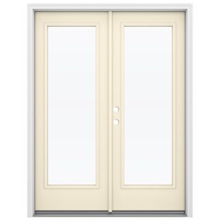 ReliaBilt 59.5 in 1 Lite Glass Bisque Steel French Inswing Patio Door