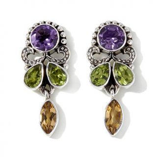 Nicky Butler Multigemstone Sterling Silver Round and Pear Drop Earrings   7719582