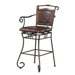 Waterson Swivel Padded Back Counter Stool with Arms