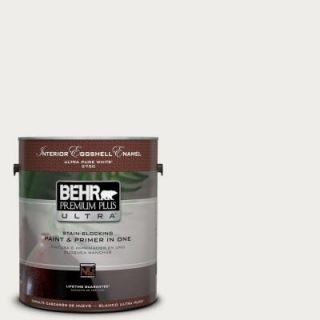 BEHR Premium Plus Ultra 1 gal. #W F 610 White Fur Eggshell Enamel Interior Paint 275001