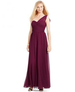 Lauren Ralph Lauren One Shoulder Rouched Gown