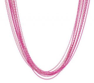 Susan Graver Liquid Multi chain Colored Sparkle Necklace —
