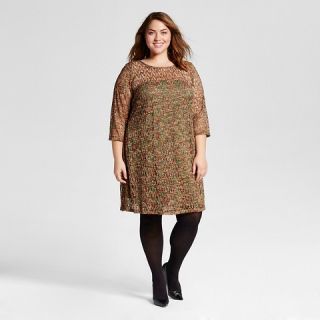 Womens Plus Size Chevron Crochet Knit Dress   Melonie T