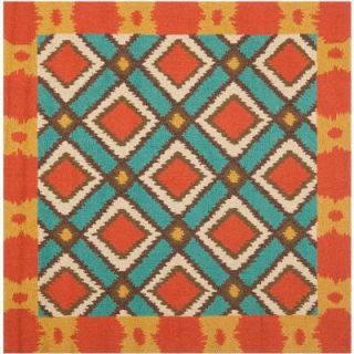 Safavieh Four Seasons Light Blue/Red 6 ft. x 6 ft. Square Indoor/Outdoor Area Rug FRS455L 6SQ
