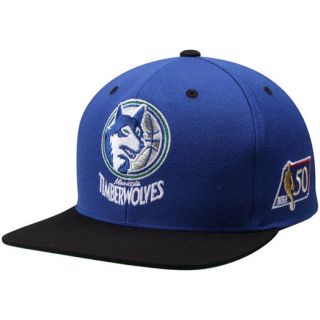 Mitchell & Ness Minnesota Timberwolves Blue NBA 50th Anniversary Snapback Adjustable Hat