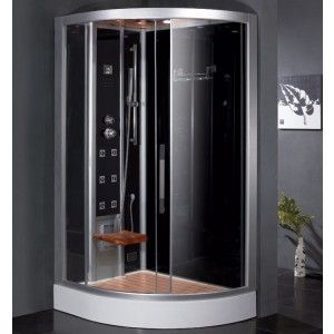 Ariel Bath DZ967F8 L Platinum Steam Shower & Sauna    47.7" x 35.4" Bow Front   Left Configuration