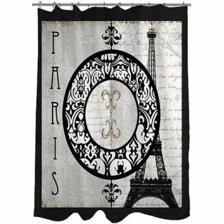 Thumbprintz Paris Circle Eiffel Tower Shower Curtain, 71" x 74"