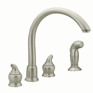 Moen Monticello Cathedral Double Handle Widespread Bar Kitchen Faucet