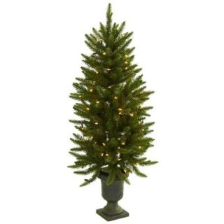 Nearly Natural 4 ft. Artificial Christmas Tree with Urn and Clear Lights 5369