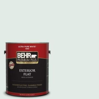 BEHR Premium Plus 1 gal. #ICC 37 Beach Glass Flat Exterior Paint 405001