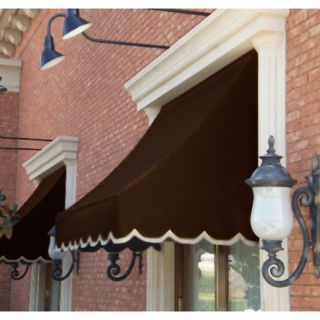 Awntech 64.5 in Wide x 36 in Projection Brown Solid Crescent Window/Door Awning
