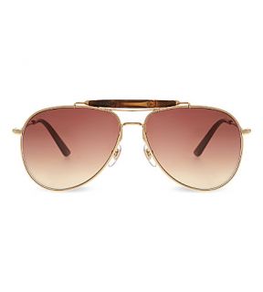 GUCCI   Golden aviator sunglasses