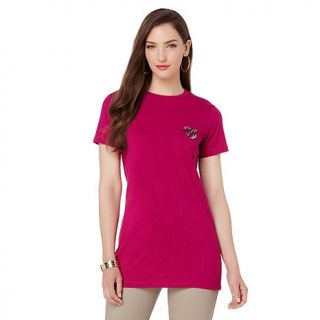 DG2 by Diane Gilman Cotton Tee with Embellished Heart   7754785